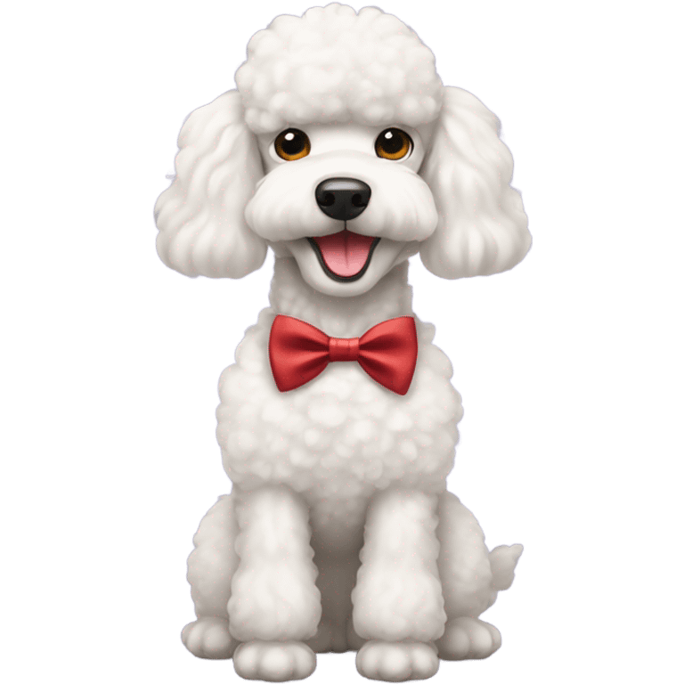 White poodle with a bow tie  emoji