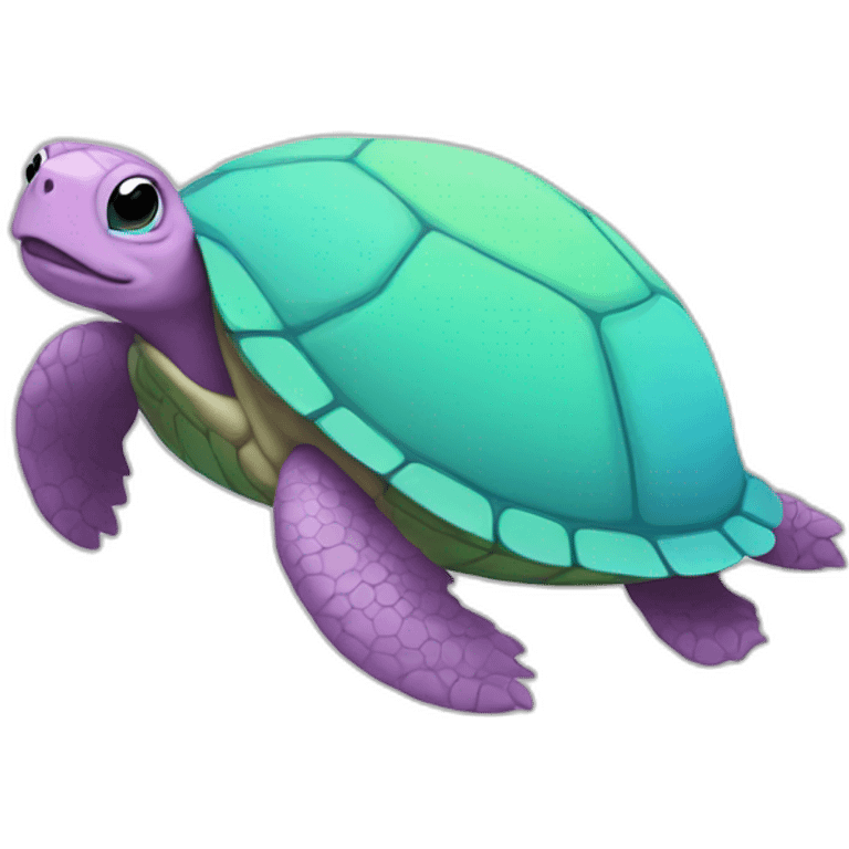 trans flag colored turtle emoji