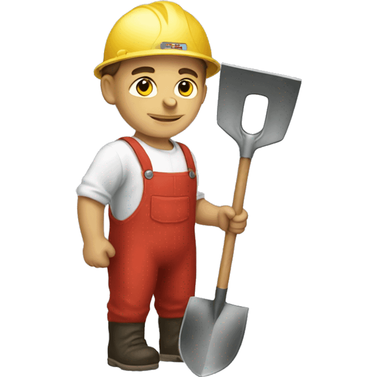 realistic Soviet worker with a shovel emoji