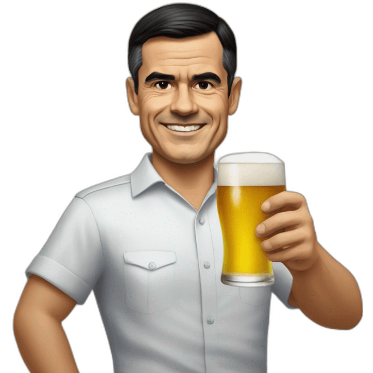 Pedro Sánchez en región de Murcia con cerveza  emoji