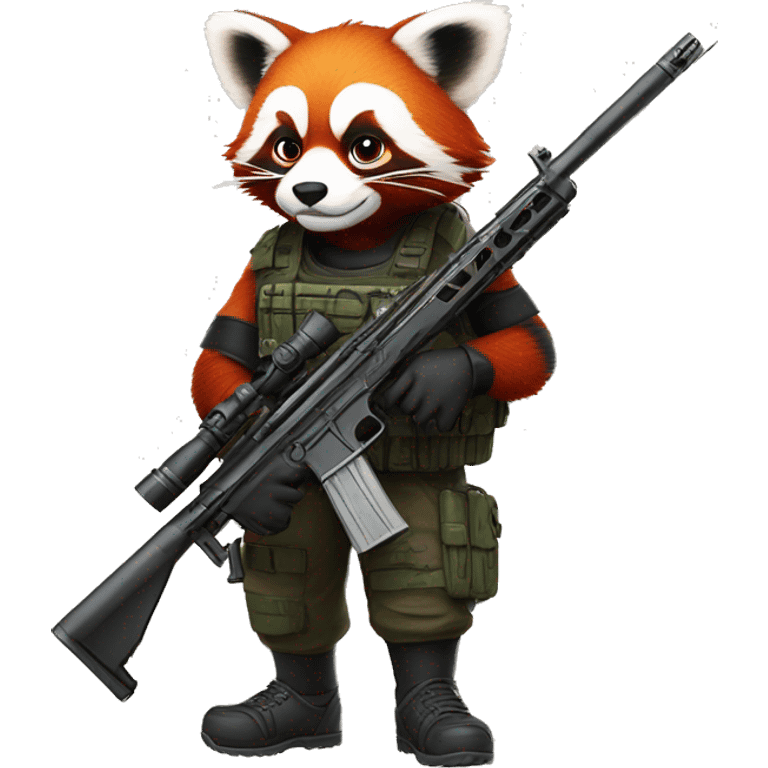 redpanda-with-sniper rifle and kit thanking a knee  emoji