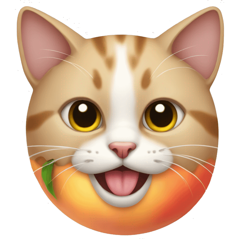 cat with a peach emoji