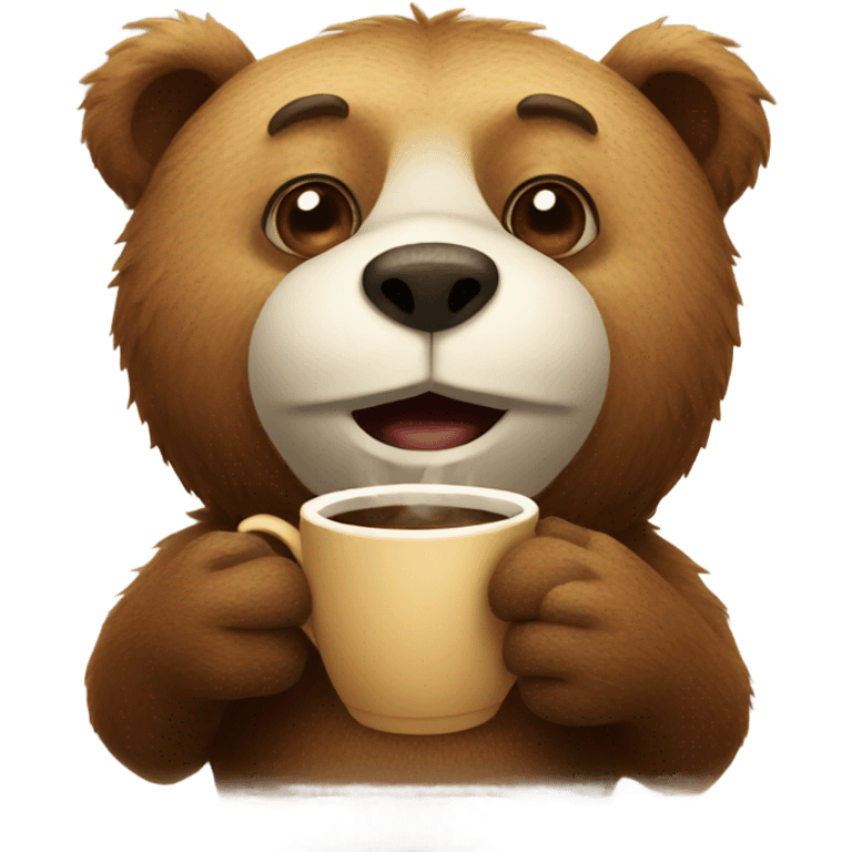 bear with coffee  emoji