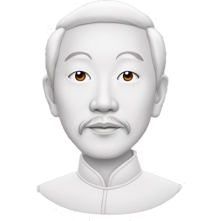 emoji style portrait of Gu Yanwu, a renowned thinker of the late Ming and early Qing dynasties, detailed facial features, cartoonish outline, intellectual expression, wearing traditional emoji