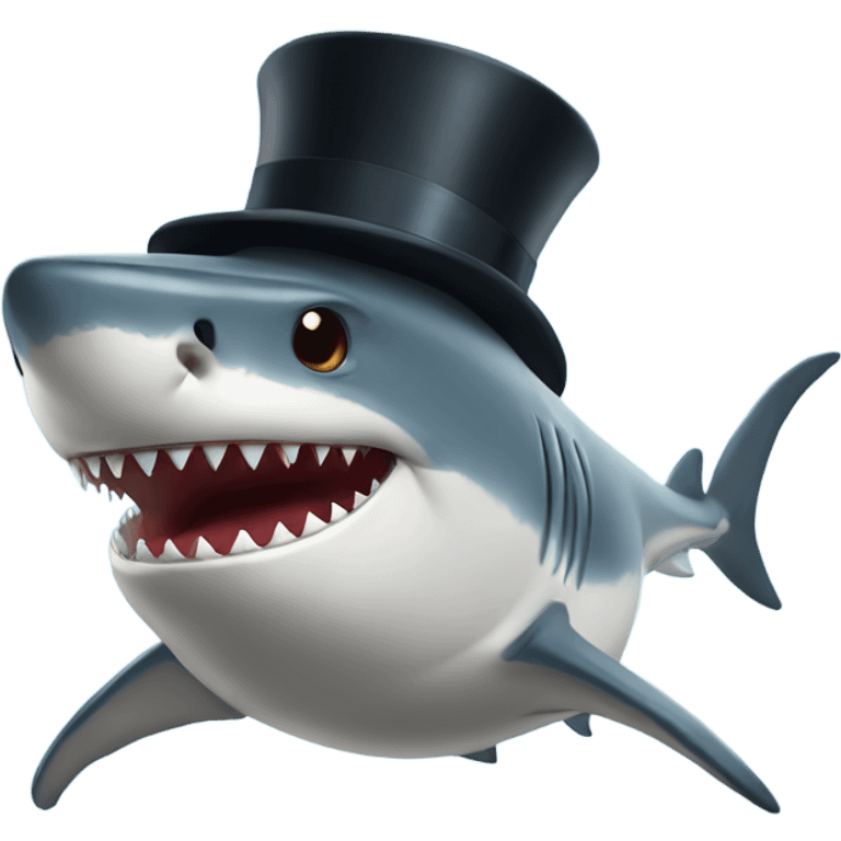 Shark with a top hat emoji