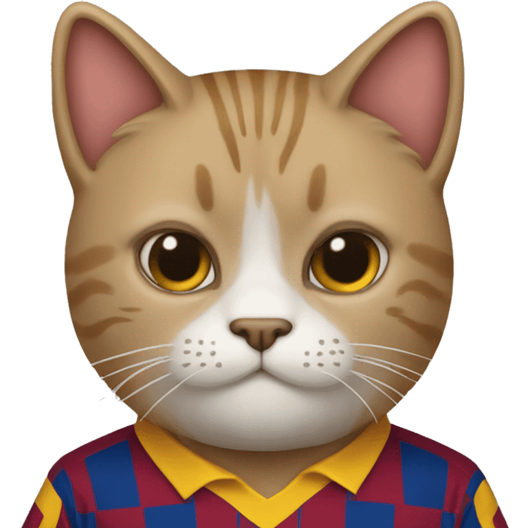 gato con camisa del barcelona fc emoji