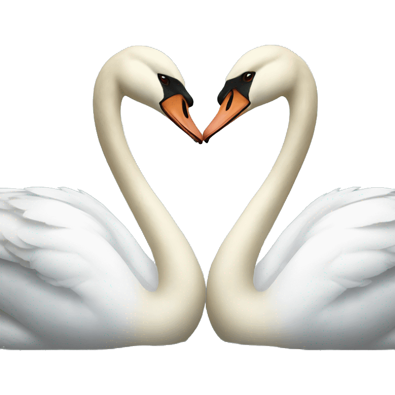 Two swans making a heart emoji