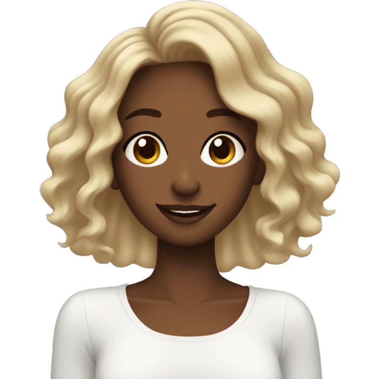 Wavy hair girl doing skincare emoji