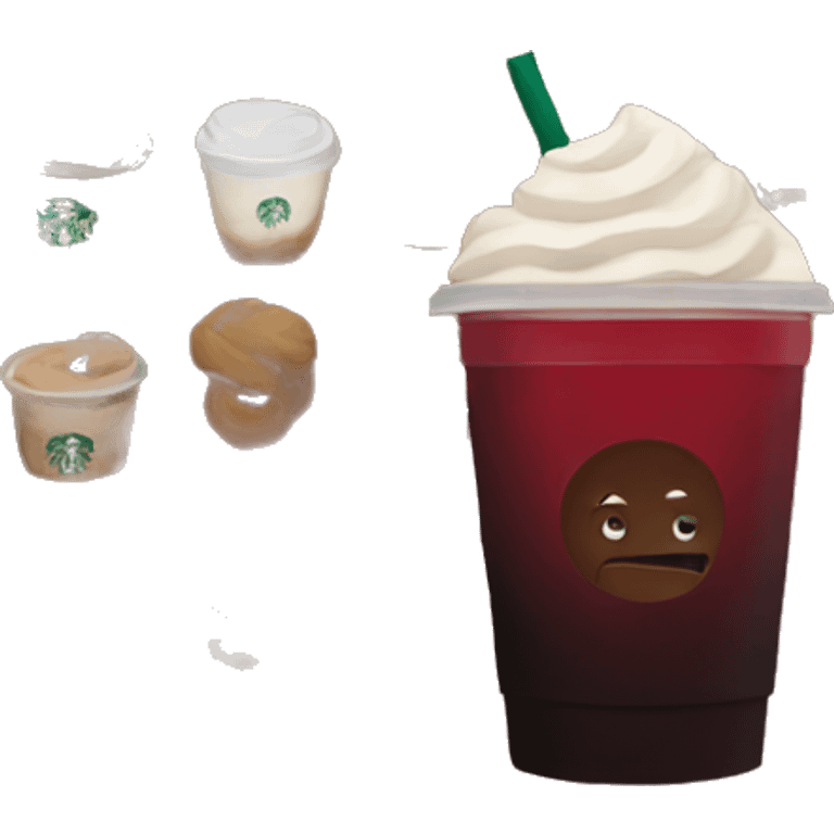 Dark red starbucks emoji