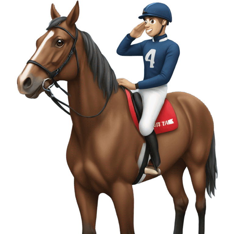 Jockey saluting on a horse emoji