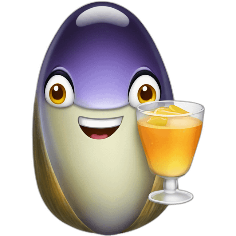 Mussel with a drink emoji