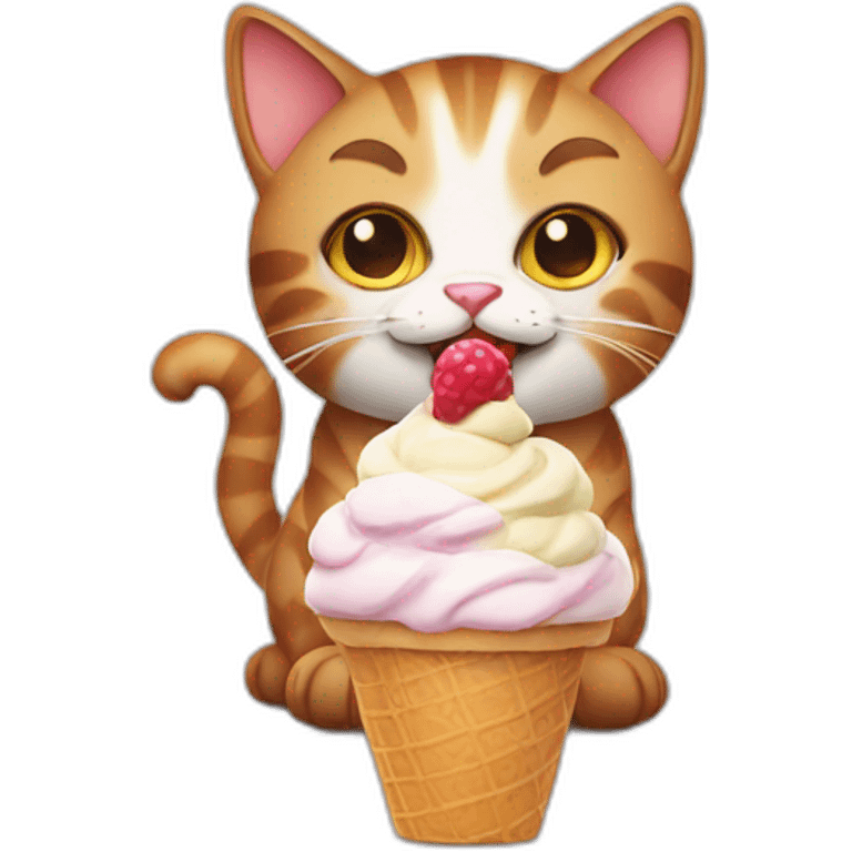 Cat with ice cream emoji