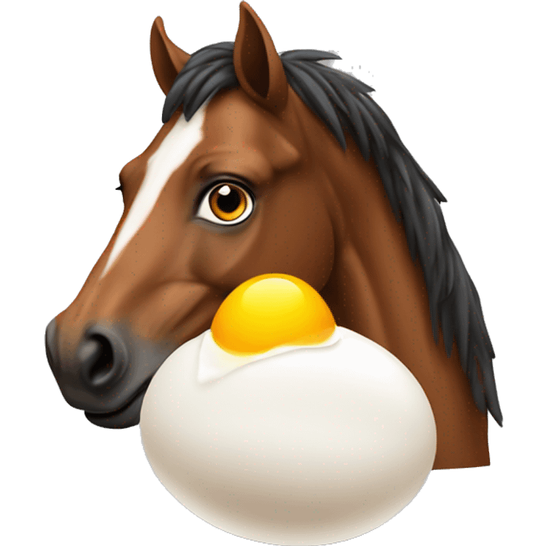 horse with an egg on the head emoji