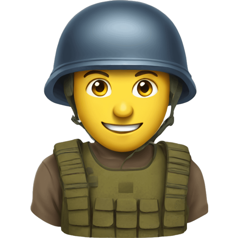 ukrainian soldier head in helmet smiling emoji