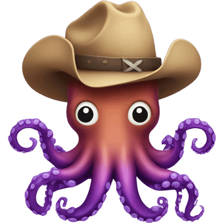 Purple octopus wearing a cowboy hat  emoji