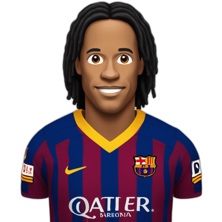 Ronaldinho Face with jersey of Football Club Barcelona emoji