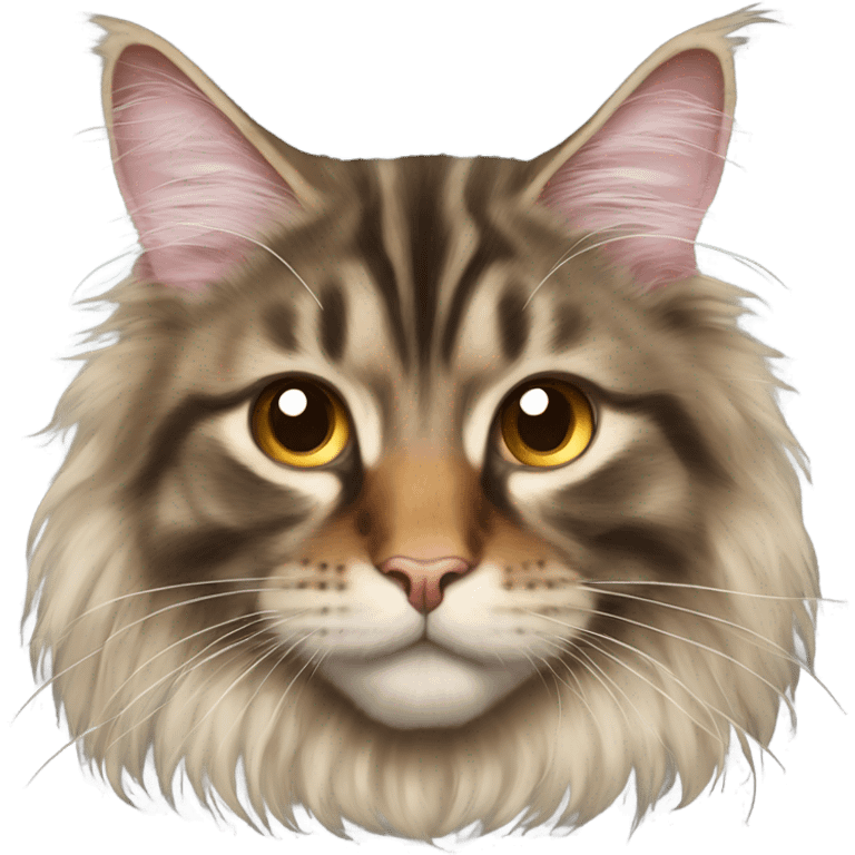 Maine Coon with a stupid face and butterfly on his nose emoji