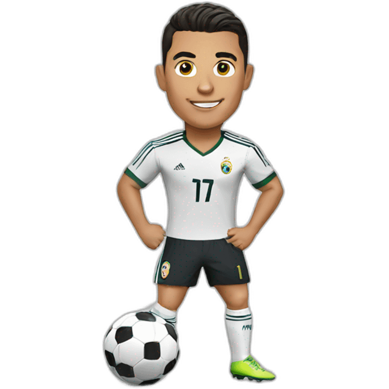 Cristiano Ronaldo with football emoji