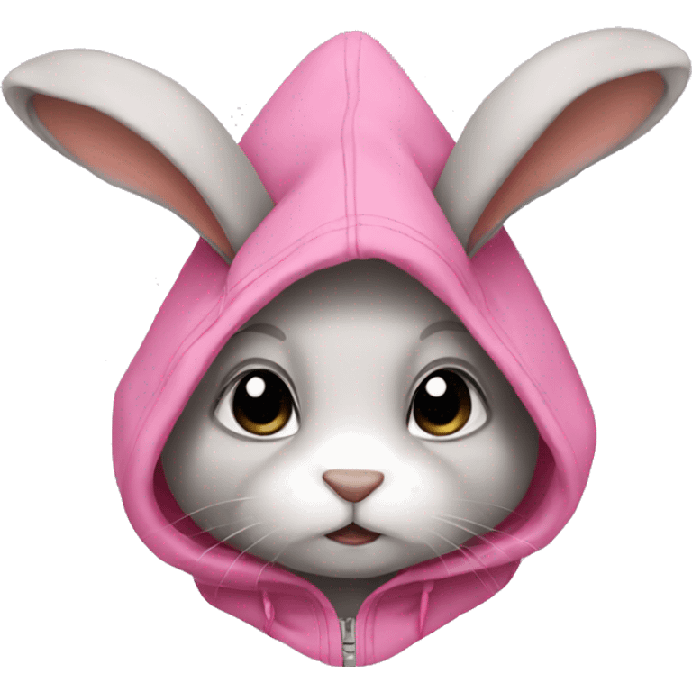 Rabbit with pink hoodie emoji