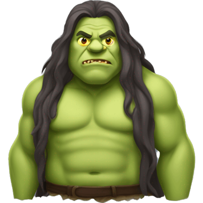 Full body fat ogre with long hair emoji