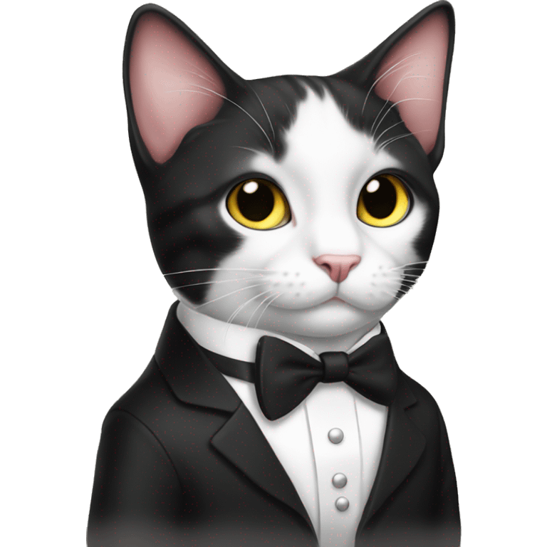 a tuxedo cat in a tuxedo emoji