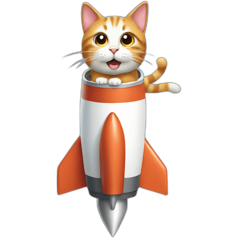 cat on rocket emoji