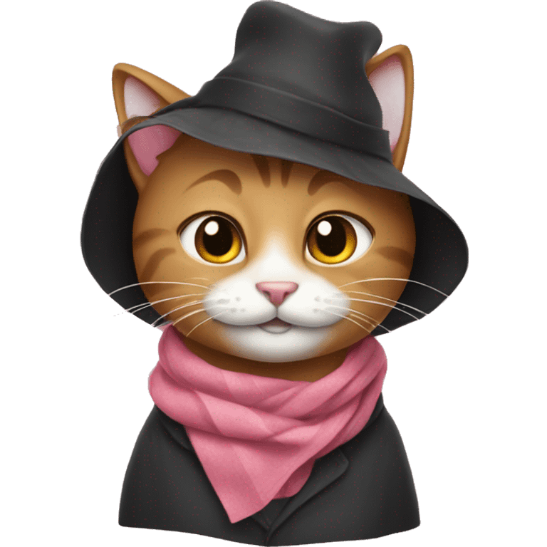 Cat with rosè scraf  emoji