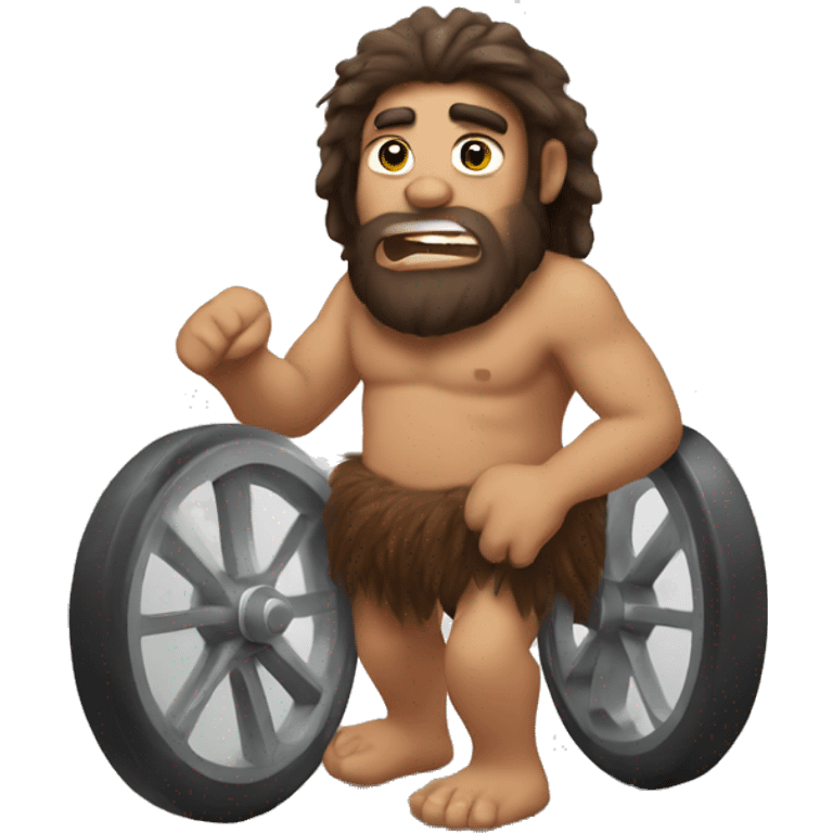 caveman with wheels emoji