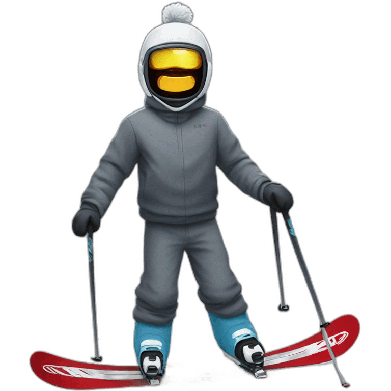 Démon à ski qui vomi emoji