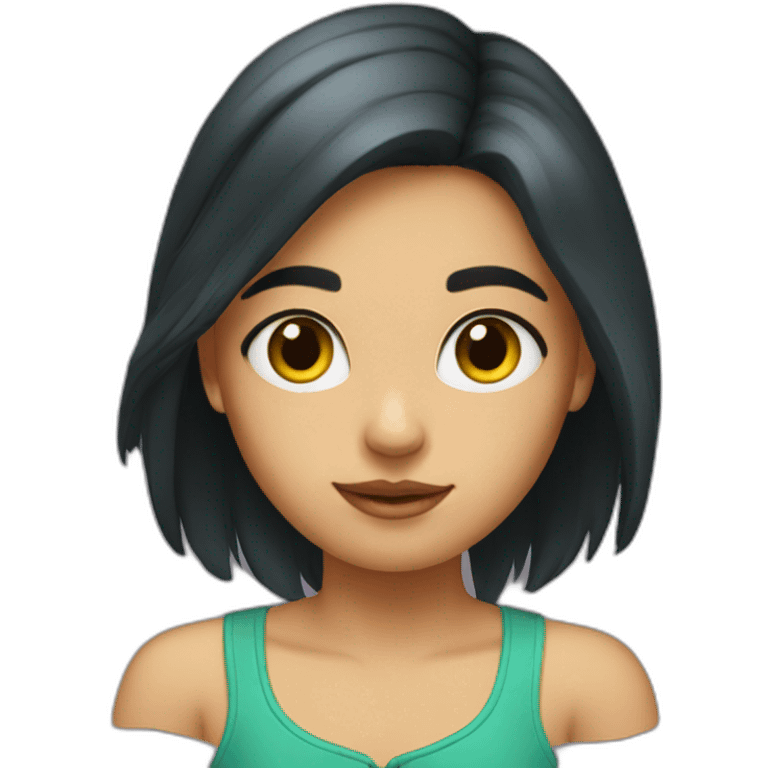 Girl- parrot dark hair  emoji