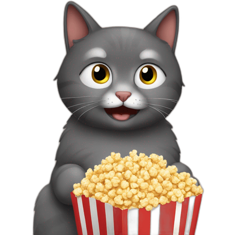 cat love popcorn emoji