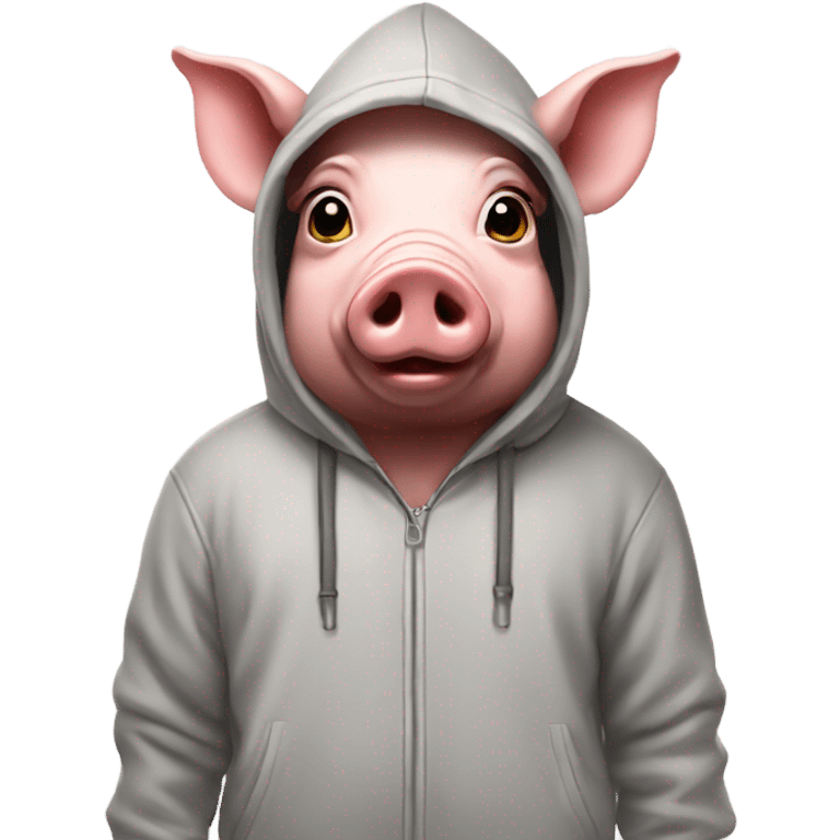 Pig wearing a hoodie emoji