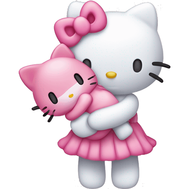 Hello kitty hugging my melody emoji