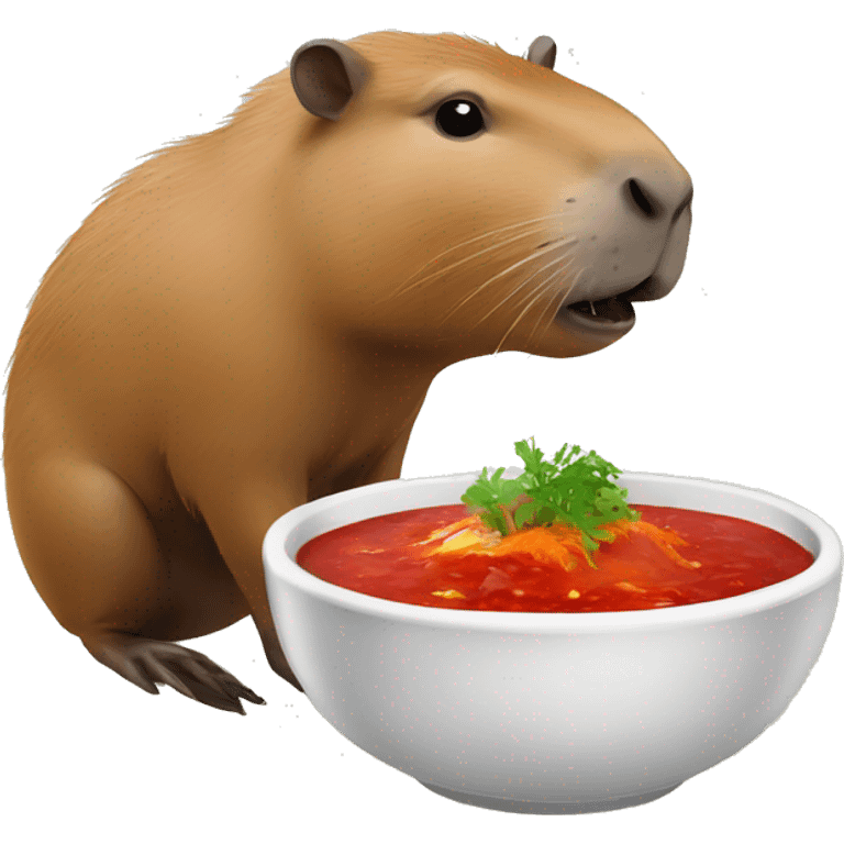 Capybara with borsch emoji