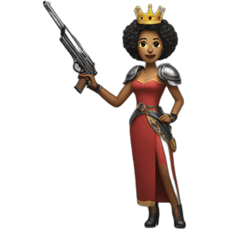 Queen holding a gun emoji