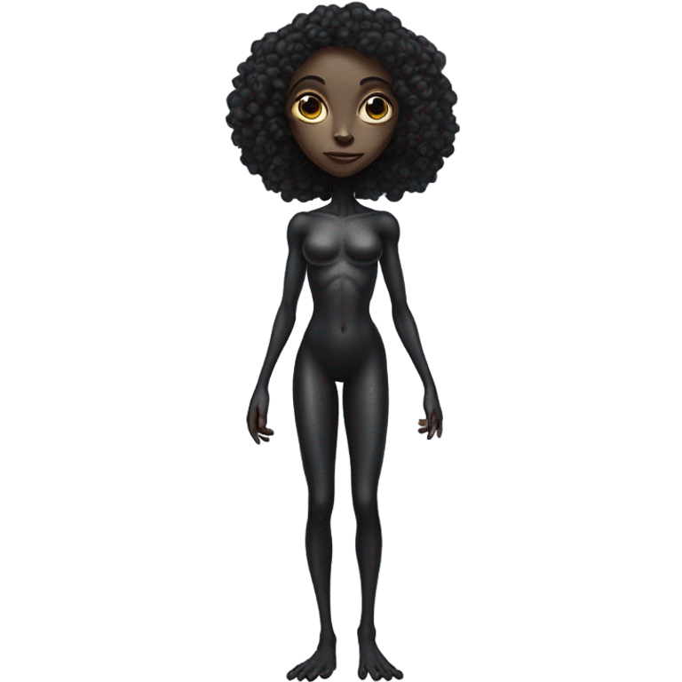 a black alien woman full body emoji