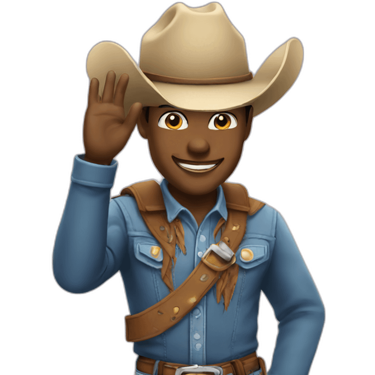 smile cowboy salute emoji