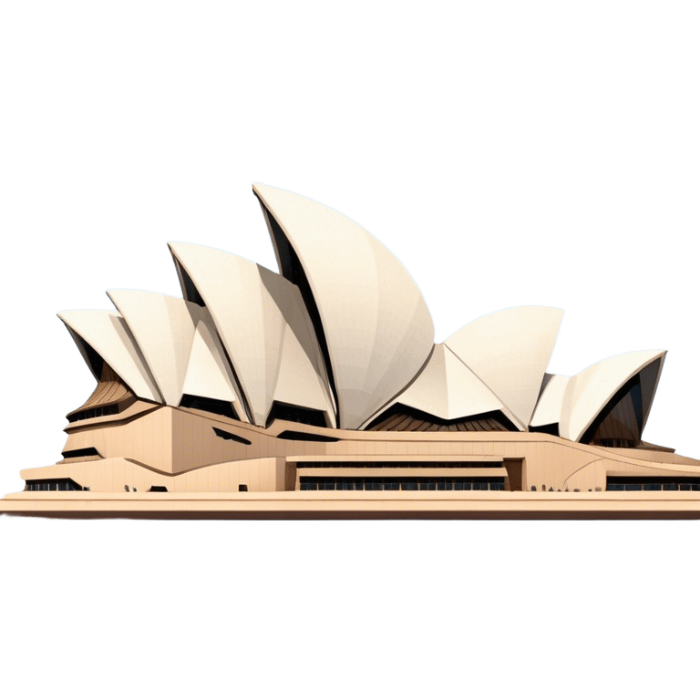 Cinematic Realistic Sydney Opera House Landmark Emoji, depicted with its iconic sail‚Äêlike design set against a clear blue sky, rendered with crisp architectural detail and dynamic lighting. emoji