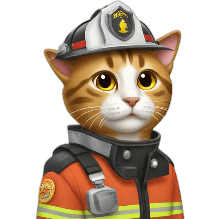 cats wear firefighter uniforms emoji