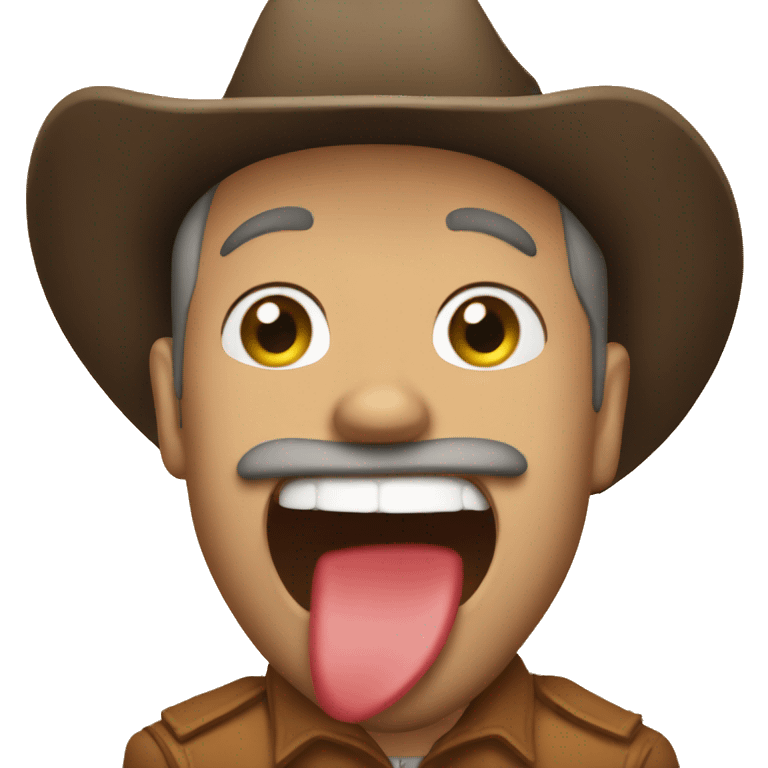 Lip biting cowboy emoji