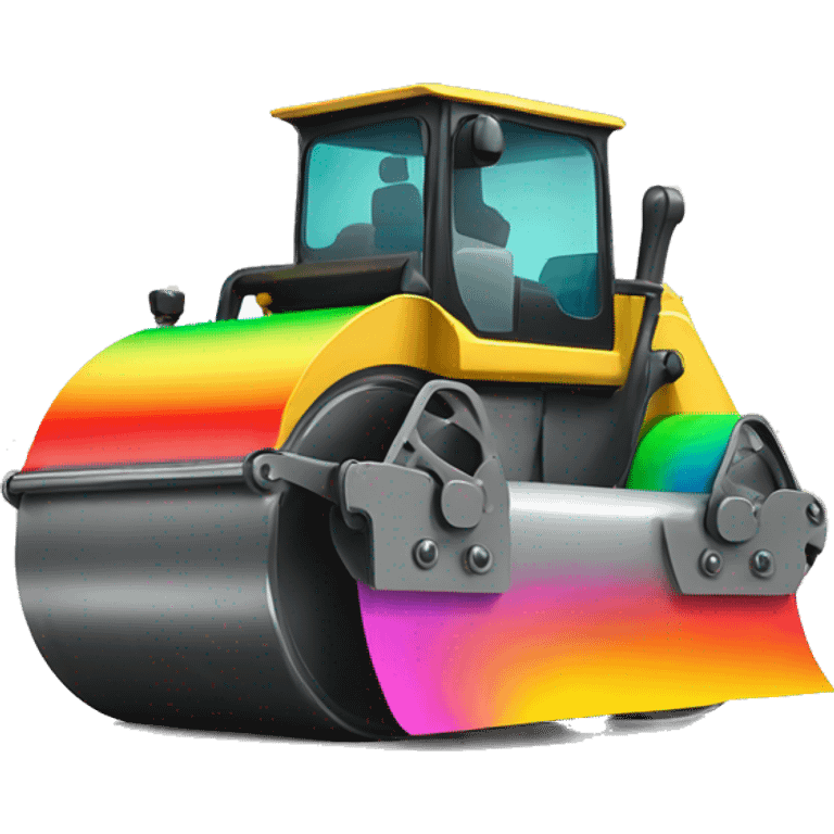 rainbow colored road roller emoji