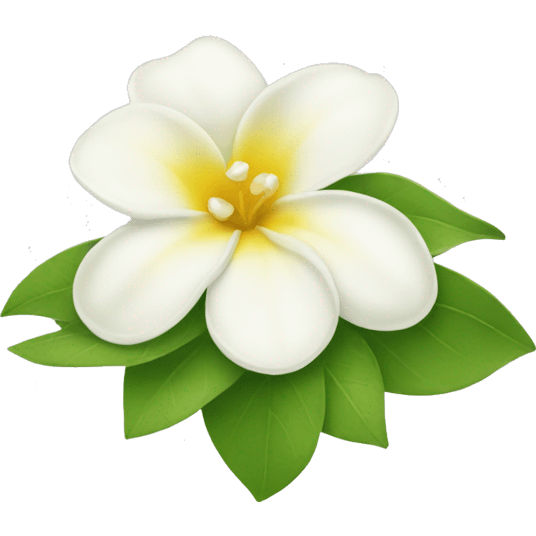 Apple Emoji Jasmine's flower with white petals and a yellow center emoji