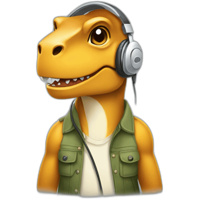 techsupport trex in headphones emoji