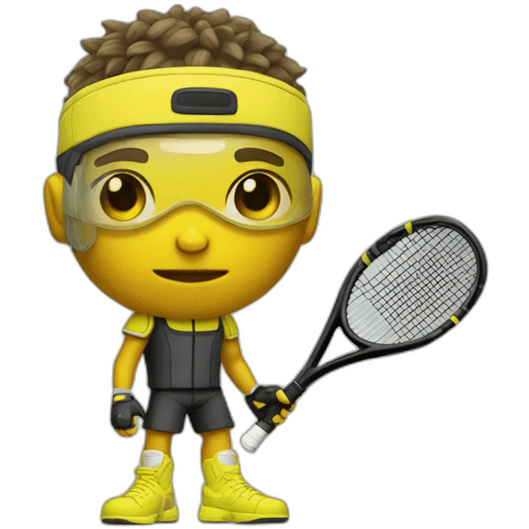 cyberpunk yellow tone dude in tennis uniform emoji