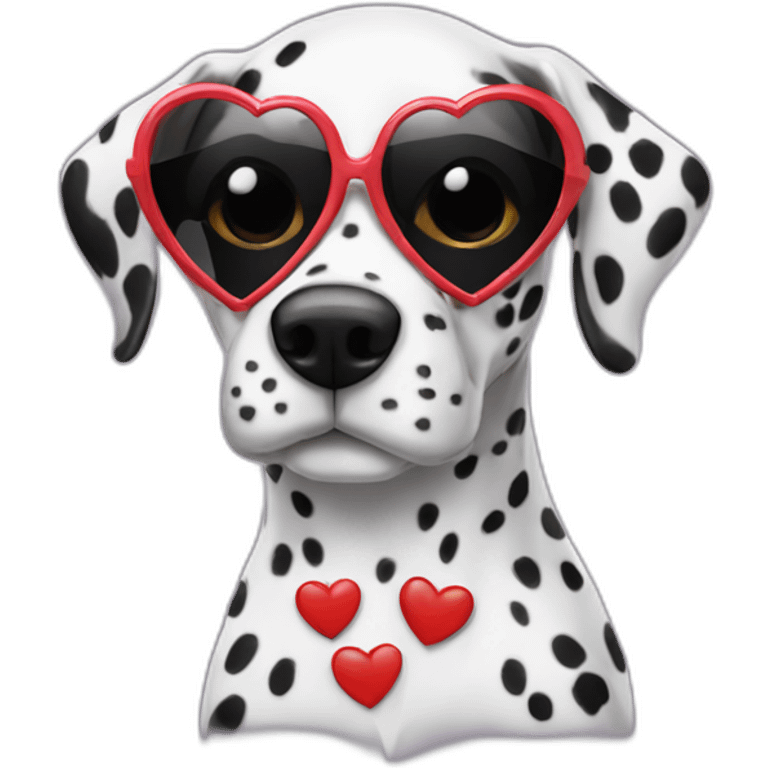 dalmata with heart shape sunglasses emoji