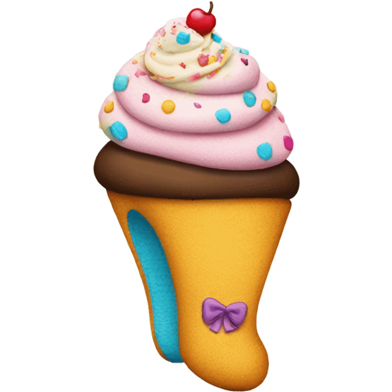 leg wearing a cupcake  emoji