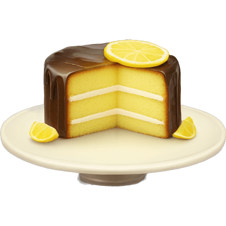 lemon cake with glace emoji