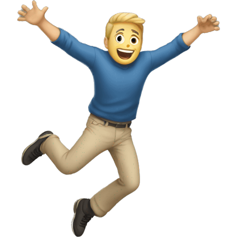 a white dad jumping  emoji