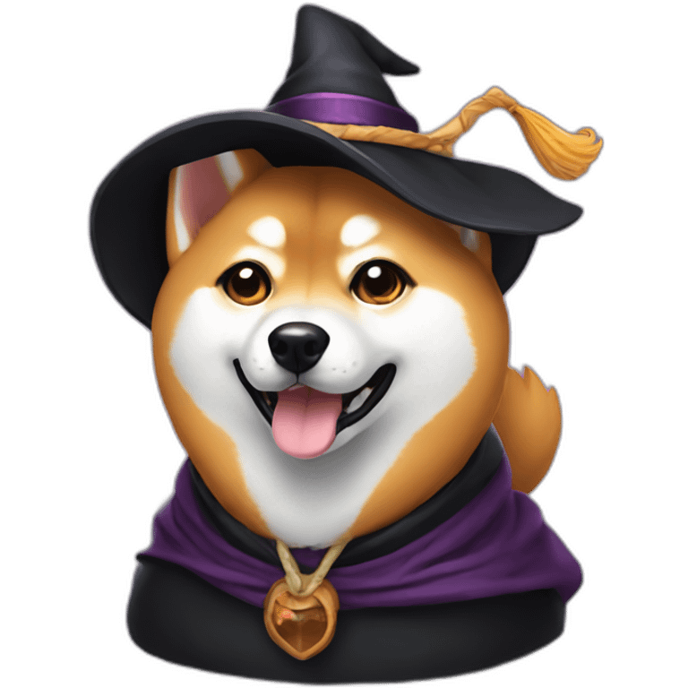 Shiba dog witch emoji