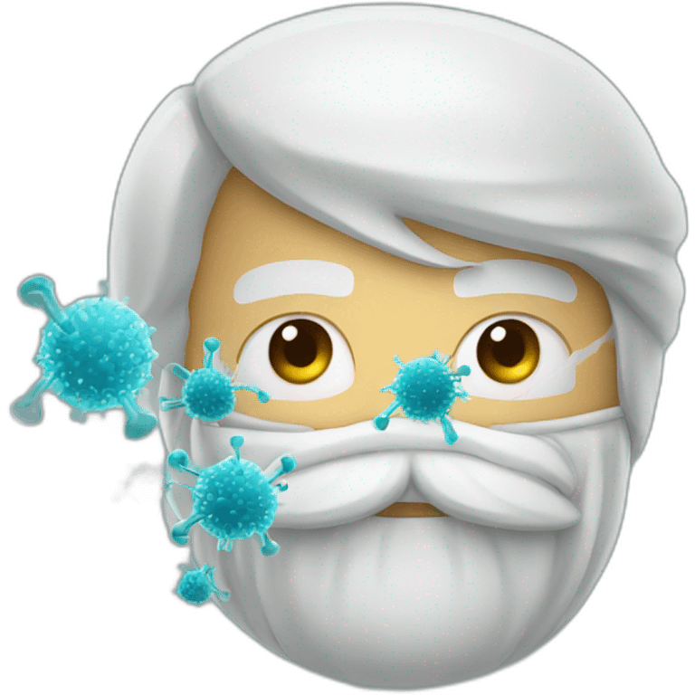 man with beard fighting a virus emoji